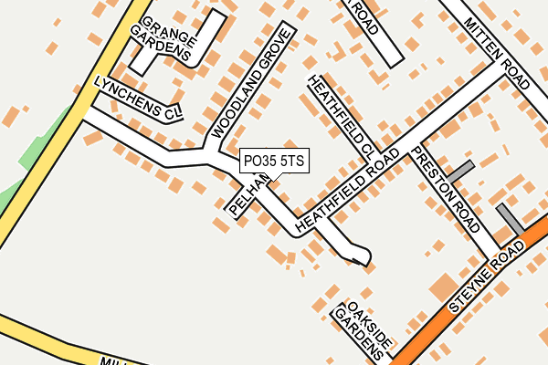 PO35 5TS map - OS OpenMap – Local (Ordnance Survey) PO35 5TS map - OS OpenMap – Local (Ordnance Survey)