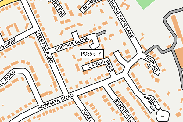 PO35 5TY map - OS OpenMap – Local (Ordnance Survey) PO35 5TY map - OS OpenMap – Local (Ordnance Survey)