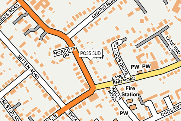 PO35 5UD map - OS OpenMap – Local (Ordnance Survey) PO35 5UD map - OS OpenMap – Local (Ordnance Survey)