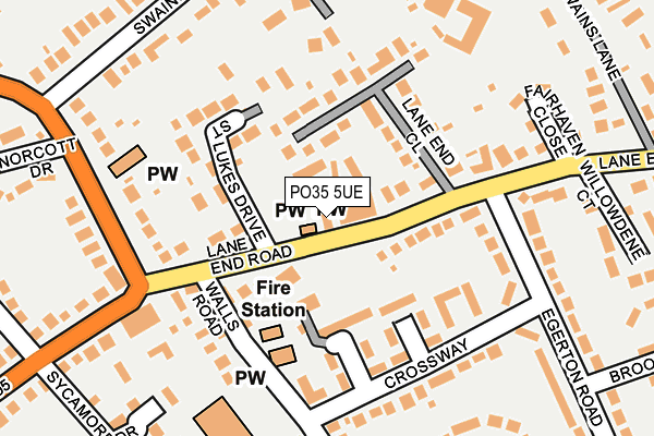 PO35 5UE map - OS OpenMap – Local (Ordnance Survey) PO35 5UE map - OS OpenMap – Local (Ordnance Survey)