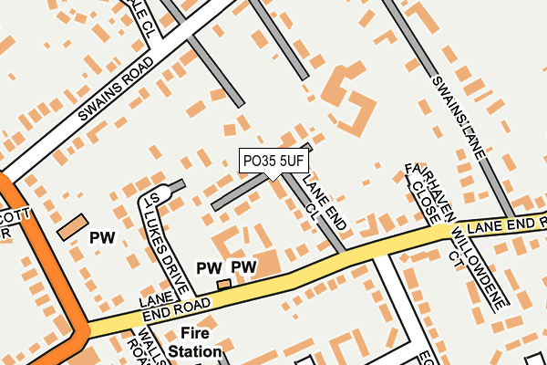 PO35 5UF map - OS OpenMap – Local (Ordnance Survey) PO35 5UF map - OS OpenMap – Local (Ordnance Survey)