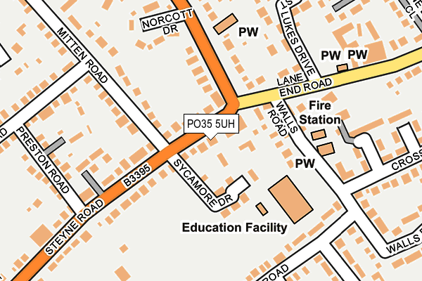 PO35 5UH map - OS OpenMap – Local (Ordnance Survey) PO35 5UH map - OS OpenMap – Local (Ordnance Survey)