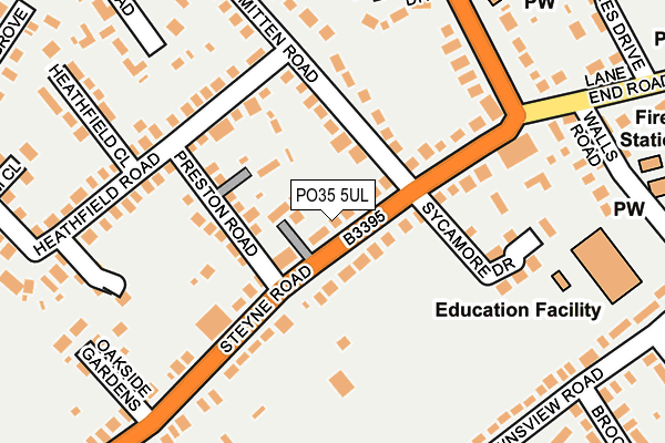 PO35 5UL map - OS OpenMap – Local (Ordnance Survey)