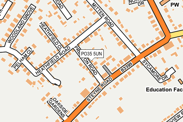 PO35 5UN map - OS OpenMap – Local (Ordnance Survey) PO35 5UN map - OS OpenMap – Local (Ordnance Survey)