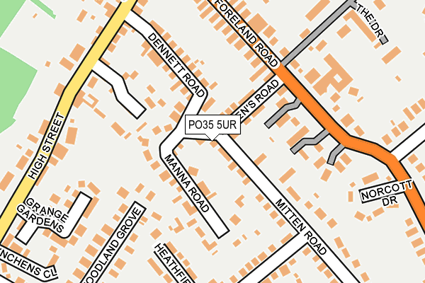 PO35 5UR map - OS OpenMap – Local (Ordnance Survey) PO35 5UR map - OS OpenMap – Local (Ordnance Survey)