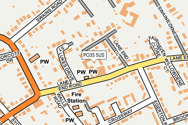 PO35 5US map - OS OpenMap – Local (Ordnance Survey) PO35 5US map - OS OpenMap – Local (Ordnance Survey)
