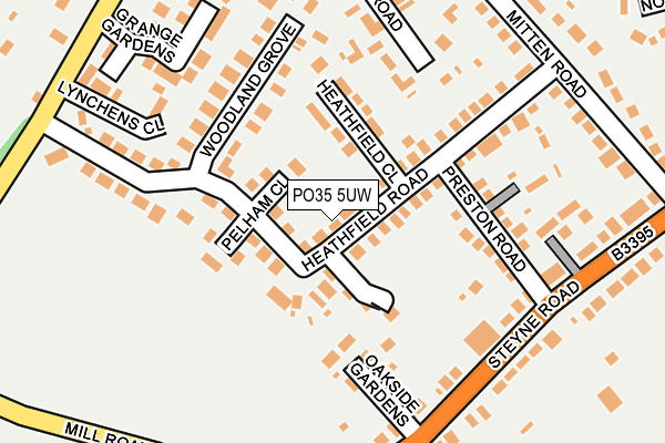 PO35 5UW map - OS OpenMap – Local (Ordnance Survey) PO35 5UW map - OS OpenMap – Local (Ordnance Survey)