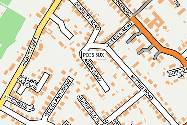 PO35 5UX map - OS OpenMap – Local (Ordnance Survey) PO35 5UX map - OS OpenMap – Local (Ordnance Survey)