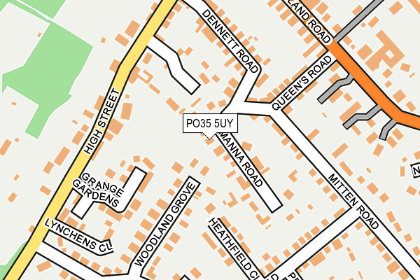 PO35 5UY map - OS OpenMap – Local (Ordnance Survey) PO35 5UY map - OS OpenMap – Local (Ordnance Survey)