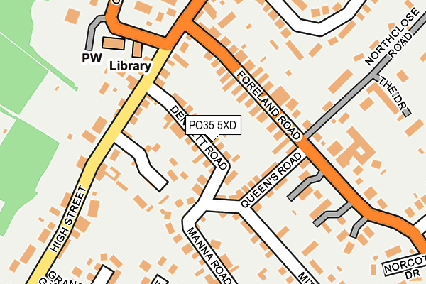 PO35 5XD map - OS OpenMap – Local (Ordnance Survey) PO35 5XD map - OS OpenMap – Local (Ordnance Survey)