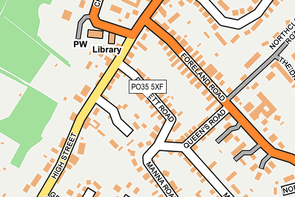 PO35 5XF map - OS OpenMap – Local (Ordnance Survey) PO35 5XF map - OS OpenMap – Local (Ordnance Survey)