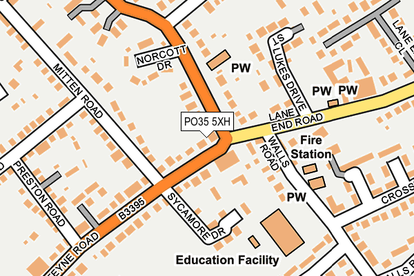 PO35 5XH map - OS OpenMap – Local (Ordnance Survey) PO35 5XH map - OS OpenMap – Local (Ordnance Survey)