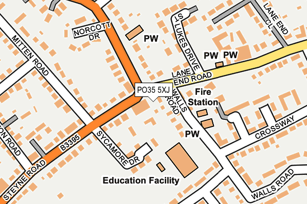 PO35 5XJ map - OS OpenMap – Local (Ordnance Survey) PO35 5XJ map - OS OpenMap – Local (Ordnance Survey)