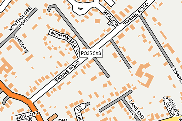 PO35 5XS map - OS OpenMap – Local (Ordnance Survey) PO35 5XS map - OS OpenMap – Local (Ordnance Survey)