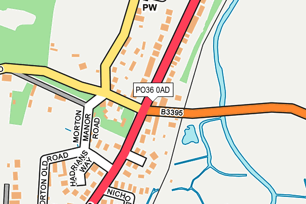 PO36 0AD map - OS OpenMap – Local (Ordnance Survey) PO36 0AD map - OS OpenMap – Local (Ordnance Survey)