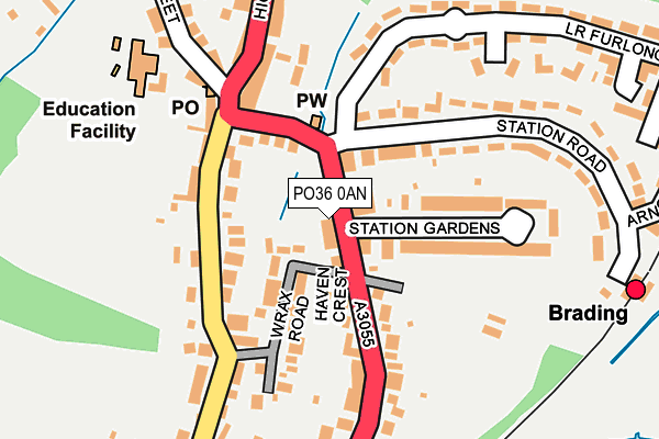 PO36 0AN map - OS OpenMap – Local (Ordnance Survey) PO36 0AN map - OS OpenMap – Local (Ordnance Survey)