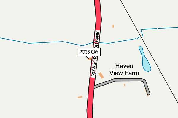 PO36 0AY map - OS OpenMap – Local (Ordnance Survey) PO36 0AY map - OS OpenMap – Local (Ordnance Survey)