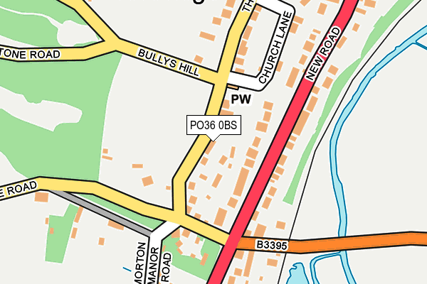 PO36 0BS map - OS OpenMap – Local (Ordnance Survey) PO36 0BS map - OS OpenMap – Local (Ordnance Survey)