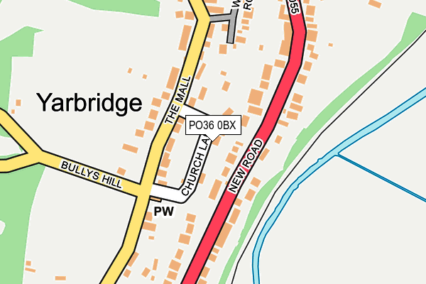 PO36 0BX map - OS OpenMap – Local (Ordnance Survey) PO36 0BX map - OS OpenMap – Local (Ordnance Survey)