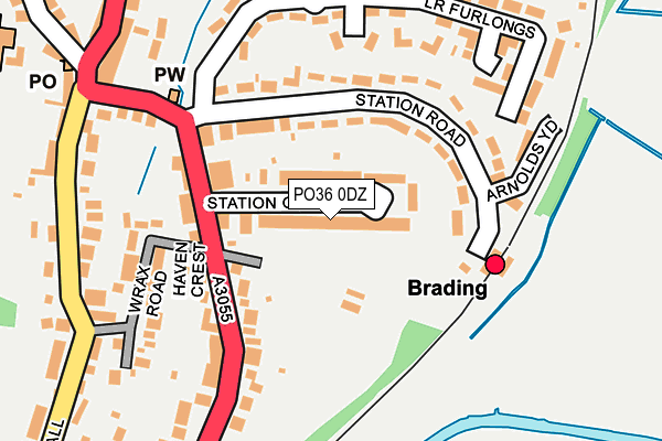 PO36 0DZ map - OS OpenMap – Local (Ordnance Survey) PO36 0DZ map - OS OpenMap – Local (Ordnance Survey)