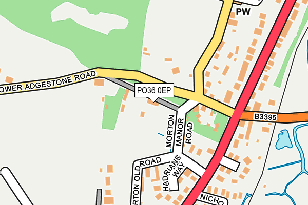 PO36 0EP map - OS OpenMap – Local (Ordnance Survey) PO36 0EP map - OS OpenMap – Local (Ordnance Survey)