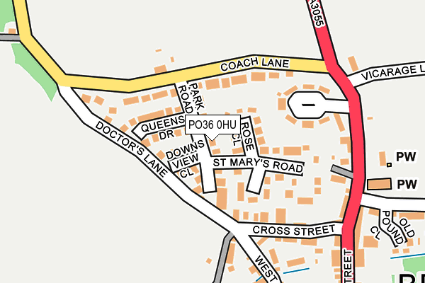 PO36 0HU map - OS OpenMap – Local (Ordnance Survey) PO36 0HU map - OS OpenMap – Local (Ordnance Survey)
