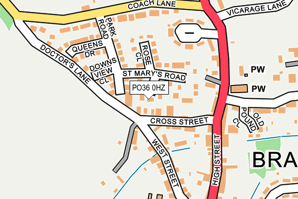 PO36 0HZ map - OS OpenMap – Local (Ordnance Survey) PO36 0HZ map - OS OpenMap – Local (Ordnance Survey)