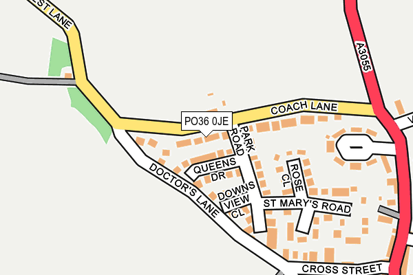 PO36 0JE map - OS OpenMap – Local (Ordnance Survey) PO36 0JE map - OS OpenMap – Local (Ordnance Survey)