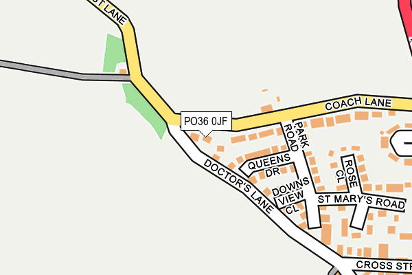 PO36 0JF map - OS OpenMap – Local (Ordnance Survey) PO36 0JF map - OS OpenMap – Local (Ordnance Survey)