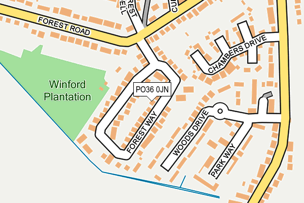 PO36 0JN map - OS OpenMap – Local (Ordnance Survey) PO36 0JN map - OS OpenMap – Local (Ordnance Survey)