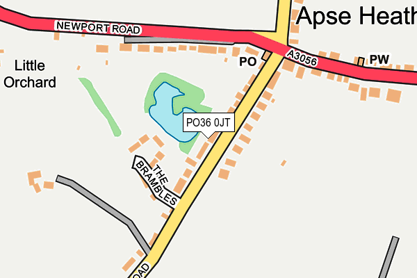 PO36 0JT map - OS OpenMap – Local (Ordnance Survey) PO36 0JT map - OS OpenMap – Local (Ordnance Survey)