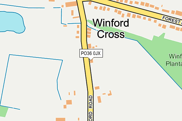PO36 0JX map - OS OpenMap – Local (Ordnance Survey) PO36 0JX map - OS OpenMap – Local (Ordnance Survey)