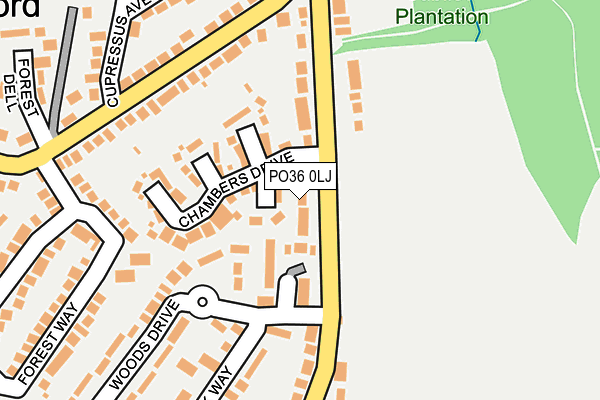 PO36 0LJ map - OS OpenMap – Local (Ordnance Survey) PO36 0LJ map - OS OpenMap – Local (Ordnance Survey)