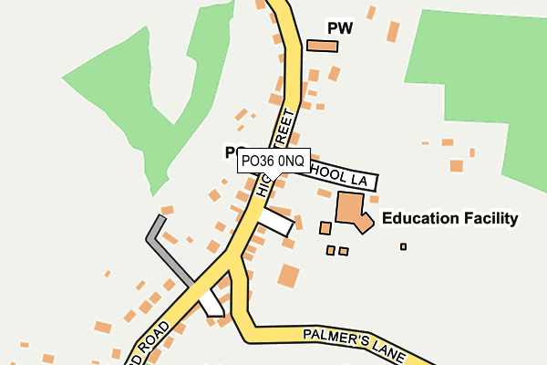 PO36 0NQ map - OS OpenMap – Local (Ordnance Survey) PO36 0NQ map - OS OpenMap – Local (Ordnance Survey)