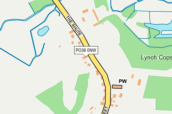 PO36 0NW map - OS OpenMap – Local (Ordnance Survey) PO36 0NW map - OS OpenMap – Local (Ordnance Survey)
