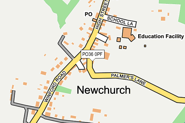 PO36 0PF map - OS OpenMap – Local (Ordnance Survey) PO36 0PF map - OS OpenMap – Local (Ordnance Survey)