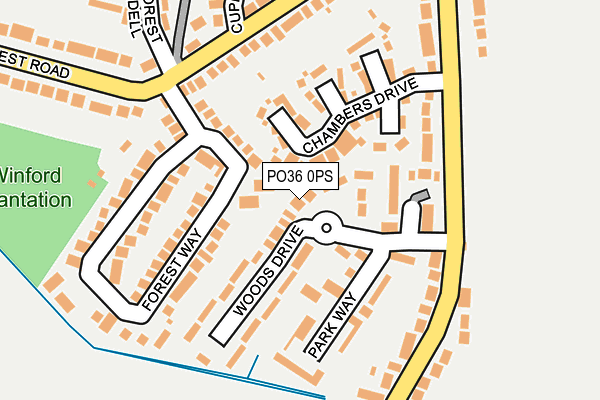 PO36 0PS map - OS OpenMap – Local (Ordnance Survey) PO36 0PS map - OS OpenMap – Local (Ordnance Survey)