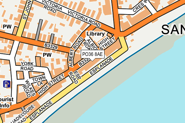 PO36 8AE map - OS OpenMap – Local (Ordnance Survey) PO36 8AE map - OS OpenMap – Local (Ordnance Survey)