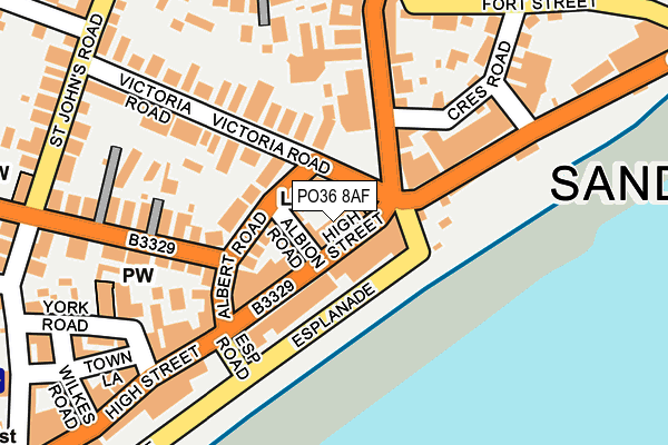 PO36 8AF map - OS OpenMap – Local (Ordnance Survey) PO36 8AF map - OS OpenMap – Local (Ordnance Survey)