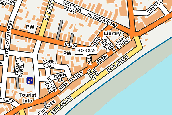 PO36 8AN map - OS OpenMap – Local (Ordnance Survey) PO36 8AN map - OS OpenMap – Local (Ordnance Survey)