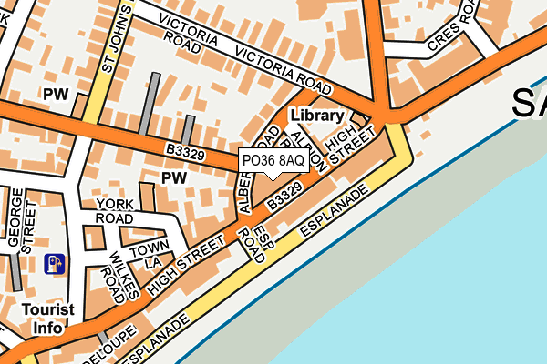 PO36 8AQ map - OS OpenMap – Local (Ordnance Survey) PO36 8AQ map - OS OpenMap – Local (Ordnance Survey)