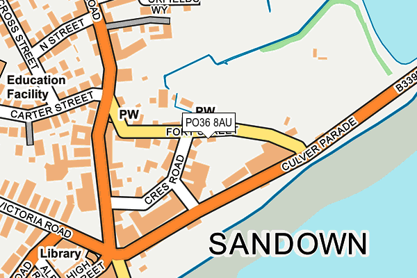 PO36 8AU map - OS OpenMap – Local (Ordnance Survey) PO36 8AU map - OS OpenMap – Local (Ordnance Survey)