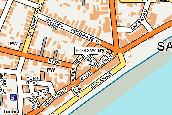 PO36 8AW map - OS OpenMap – Local (Ordnance Survey) PO36 8AW map - OS OpenMap – Local (Ordnance Survey)