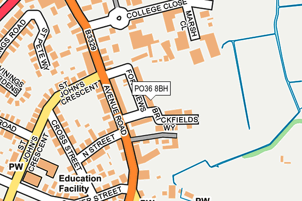 PO36 8BH map - OS OpenMap – Local (Ordnance Survey) PO36 8BH map - OS OpenMap – Local (Ordnance Survey)