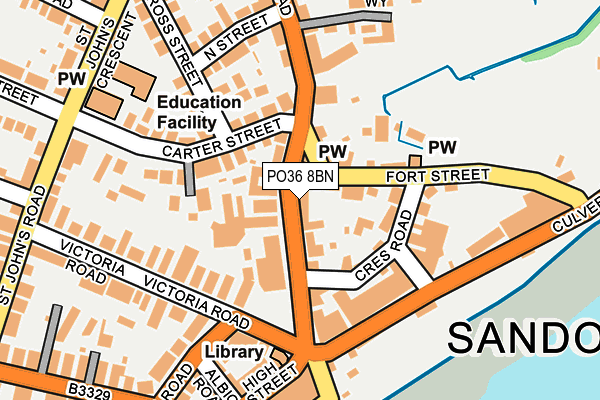 PO36 8BN map - OS OpenMap – Local (Ordnance Survey) PO36 8BN map - OS OpenMap – Local (Ordnance Survey)