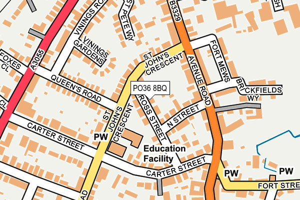 PO36 8BQ map - OS OpenMap – Local (Ordnance Survey) PO36 8BQ map - OS OpenMap – Local (Ordnance Survey)