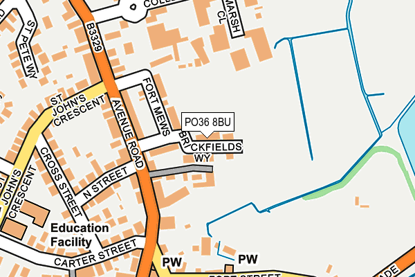PO36 8BU map - OS OpenMap – Local (Ordnance Survey) PO36 8BU map - OS OpenMap – Local (Ordnance Survey)