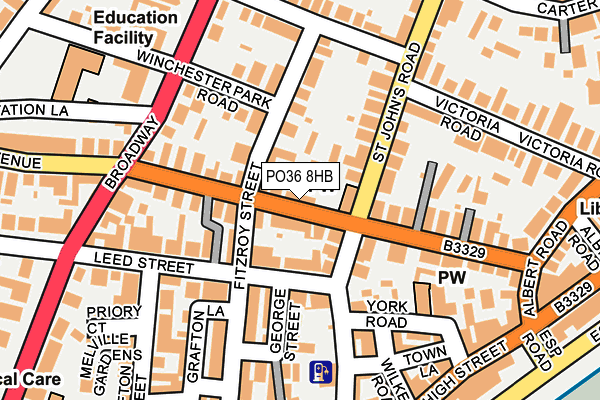 PO36 8HB map - OS OpenMap – Local (Ordnance Survey) PO36 8HB map - OS OpenMap – Local (Ordnance Survey)