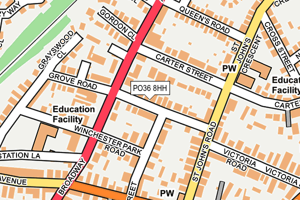 PO36 8HH map - OS OpenMap – Local (Ordnance Survey) PO36 8HH map - OS OpenMap – Local (Ordnance Survey)