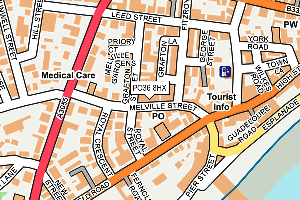 PO36 8HX map - OS OpenMap – Local (Ordnance Survey) PO36 8HX map - OS OpenMap – Local (Ordnance Survey)